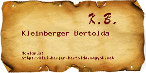 Kleinberger Bertolda névjegykártya